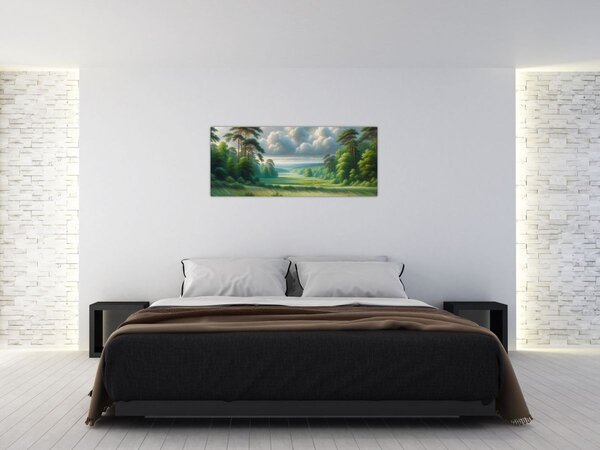 Slika - Zeleni krajolik (120x50 cm)