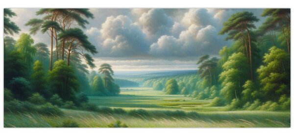 Slika - Zeleni krajolik (120x50 cm)