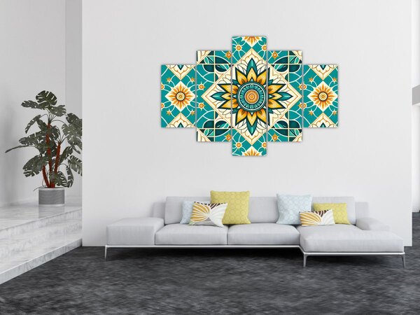 Slika - Tirkizni uzorak (150x105 cm)