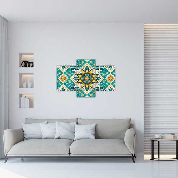 Slika - Tirkizni uzorak (90x60 cm)