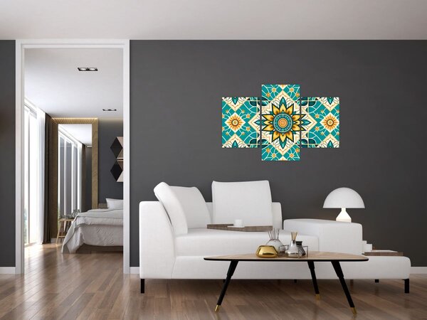 Slika - Tirkizni uzorak (90x60 cm)