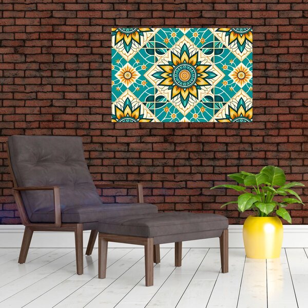 Slika - Tirkizni uzorak (90x60 cm)