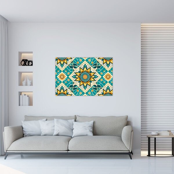 Slika - Tirkizni uzorak (90x60 cm)