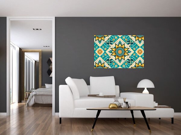 Slika - Tirkizni uzorak (90x60 cm)