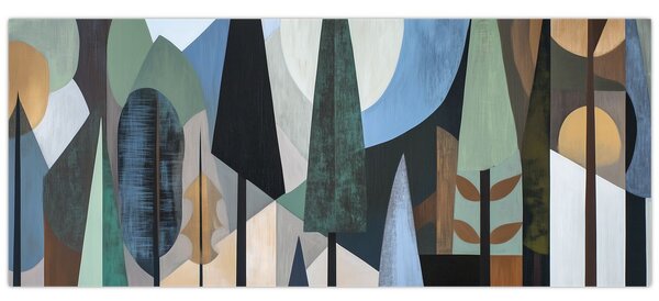 Slika - Prirodna geometrijska apstrakcija II. (120x50 cm)