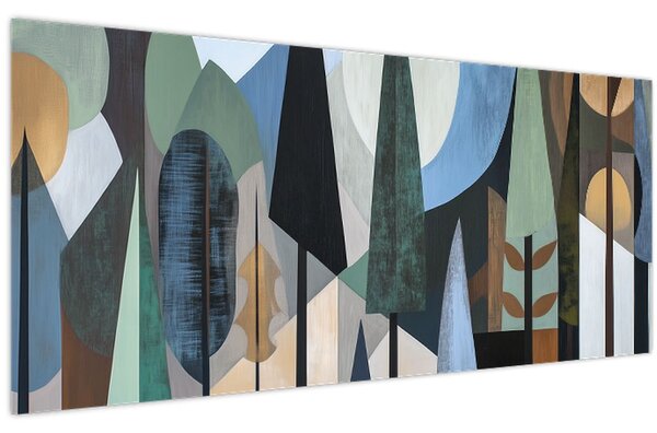 Slika - Prirodna geometrijska apstrakcija II. (120x50 cm)