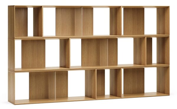 Modularni sustav polica 9 kom u dekoru hrasta u prirodnoj boji 202x114 cm Litto – Kave Home