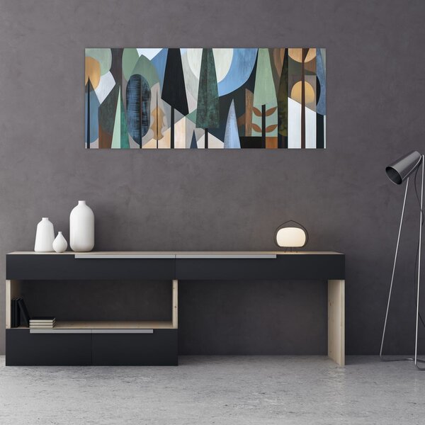 Slika - Prirodna geometrijska apstrakcija II. (120x50 cm)