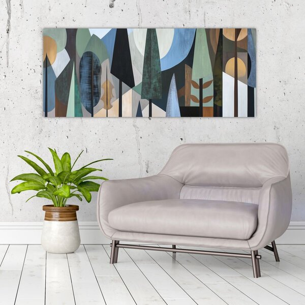 Slika - Prirodna geometrijska apstrakcija II. (120x50 cm)