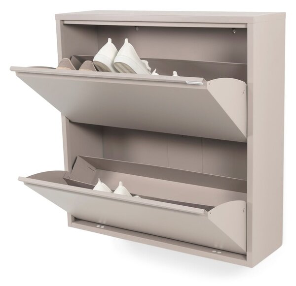 Smeđe-sivi metalni preklopni ormarić za cipele 75x77,5x22,5 cm Billy – Spinder Design