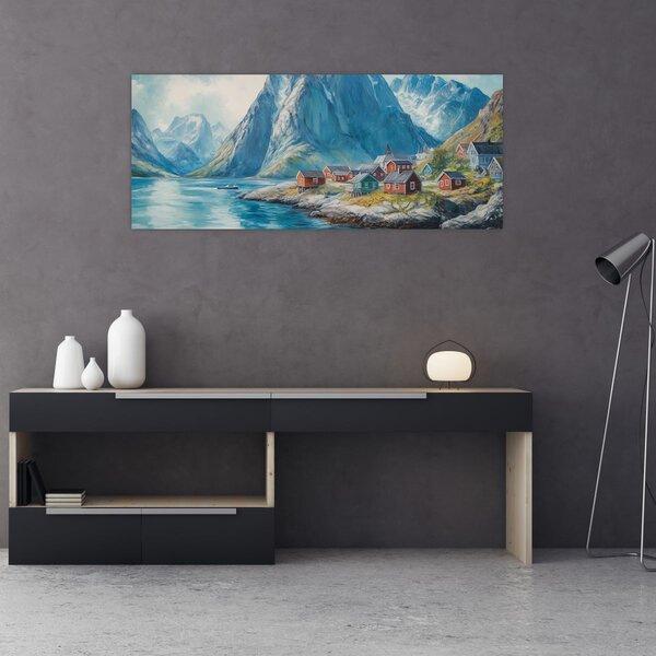 Slika - Norveško selo (120x50 cm)