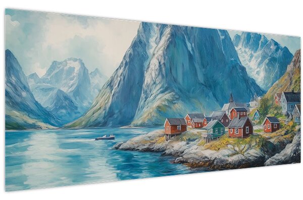 Slika - Norveško selo (120x50 cm)