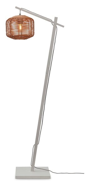 Bijela/u prirodnoj boji stojeća svjetiljka sa sjenilom od ratana (visina 150 cm) Tanami – Good&Mojo