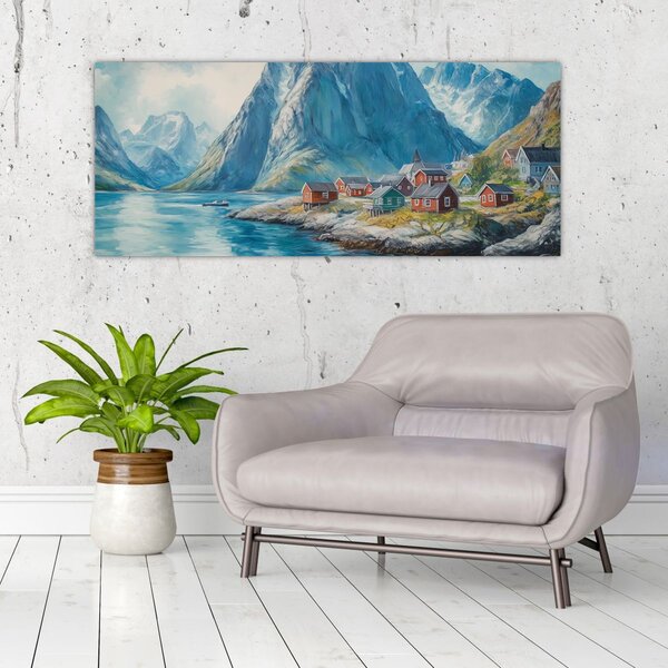 Slika - Norveško selo (120x50 cm)