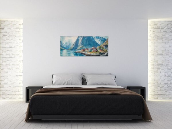 Slika - Norveško selo (120x50 cm)
