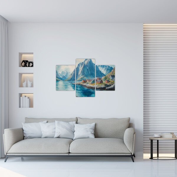 Slika - Norveško selo (90x60 cm)