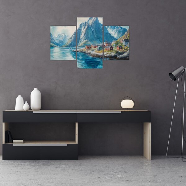 Slika - Norveško selo (90x60 cm)