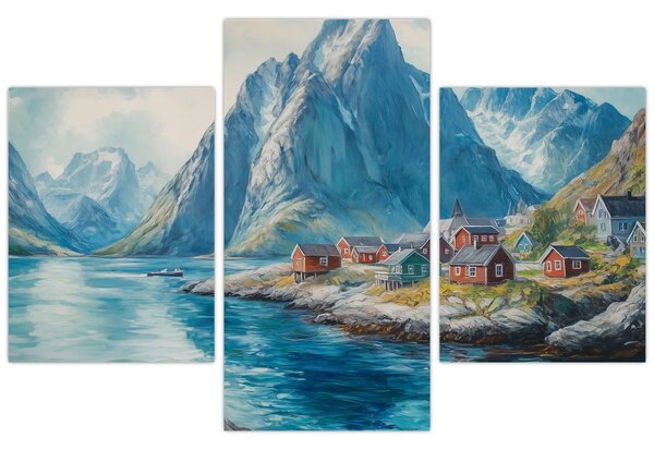Slika - Norveško selo (90x60 cm)