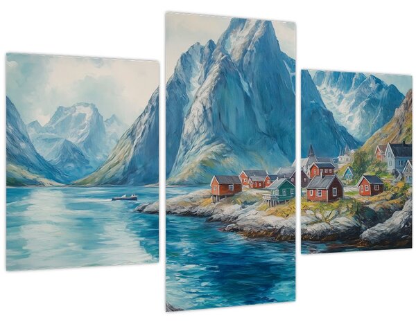Slika - Norveško selo (90x60 cm)