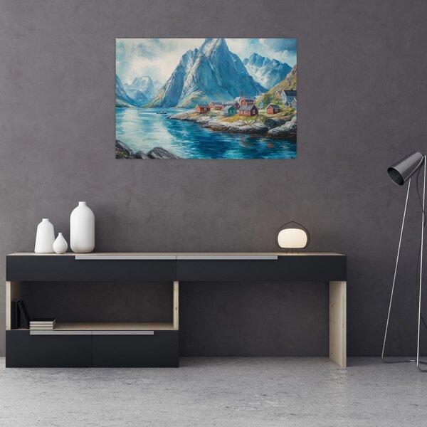 Slika - Norveško selo (90x60 cm)