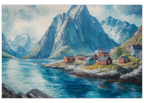 Slika - Norveško selo (90x60 cm)