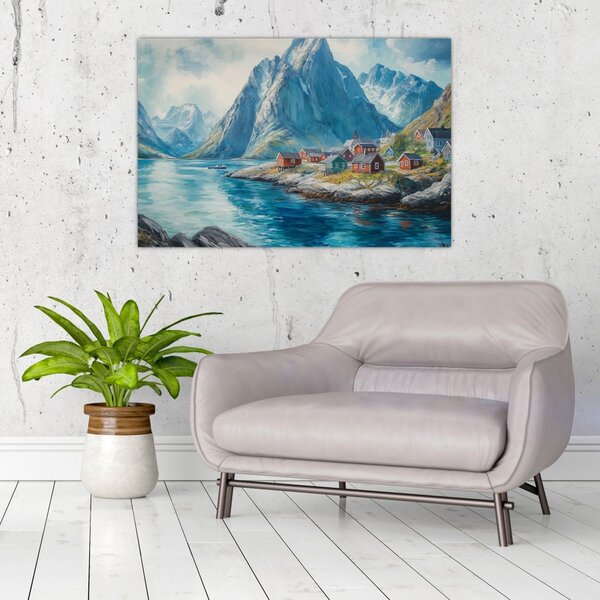 Slika - Norveško selo (90x60 cm)
