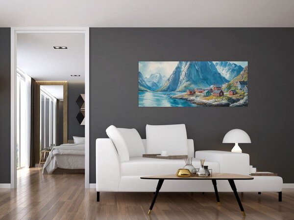 Slika - Norveško selo (120x50 cm)
