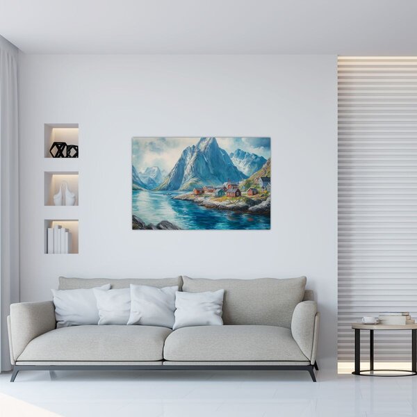 Slika - Norveško selo (90x60 cm)