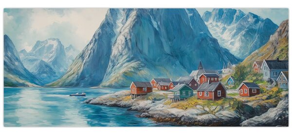 Slika - Norveško selo (120x50 cm)