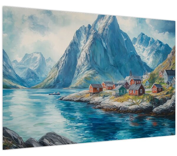 Slika - Norveško selo (90x60 cm)