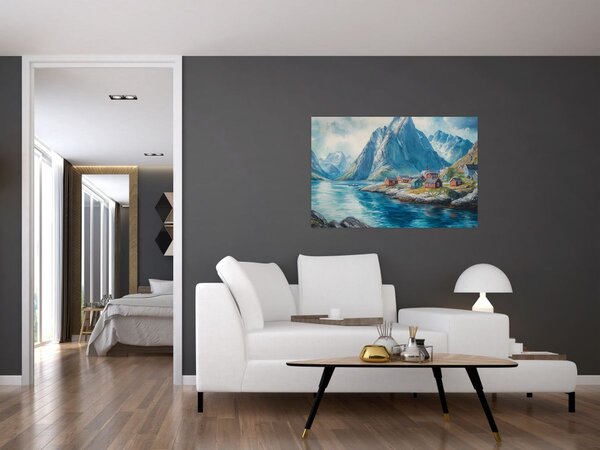 Slika - Norveško selo (90x60 cm)