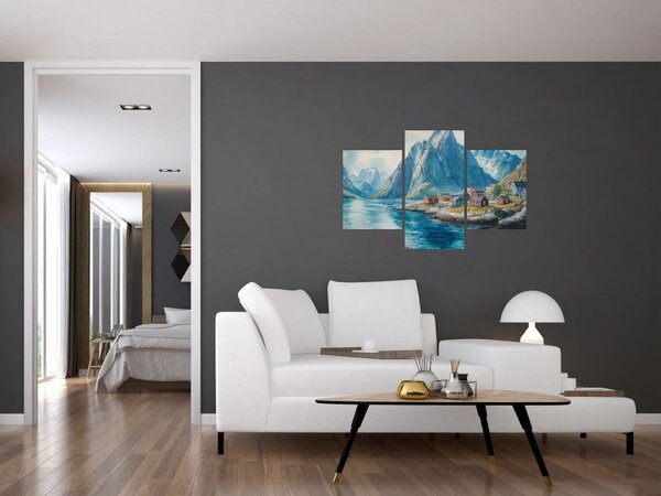 Slika - Norveško selo (90x60 cm)