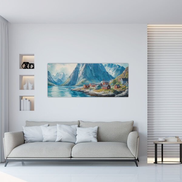 Slika - Norveško selo (120x50 cm)