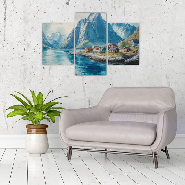 Slika - Norveško selo (90x60 cm)