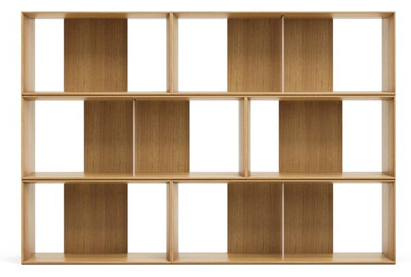 Modularni sustav polica 6 kom u dekoru hrasta u prirodnoj boji 168x114 cm Litto – Kave Home
