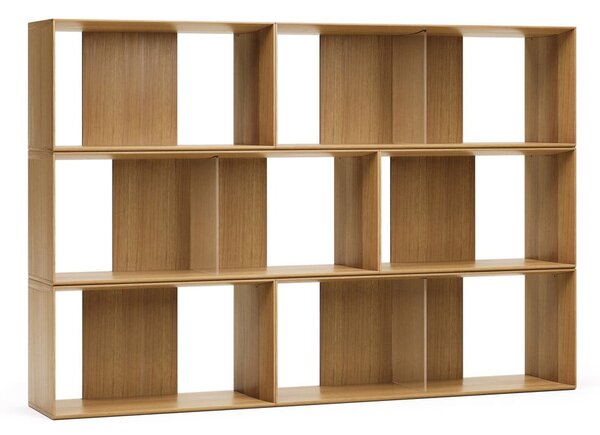 Modularni sustav polica 6 kom u dekoru hrasta u prirodnoj boji 168x114 cm Litto – Kave Home