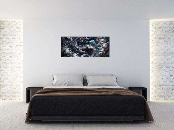 Slika – Zmaj u dimu (120x50 cm)