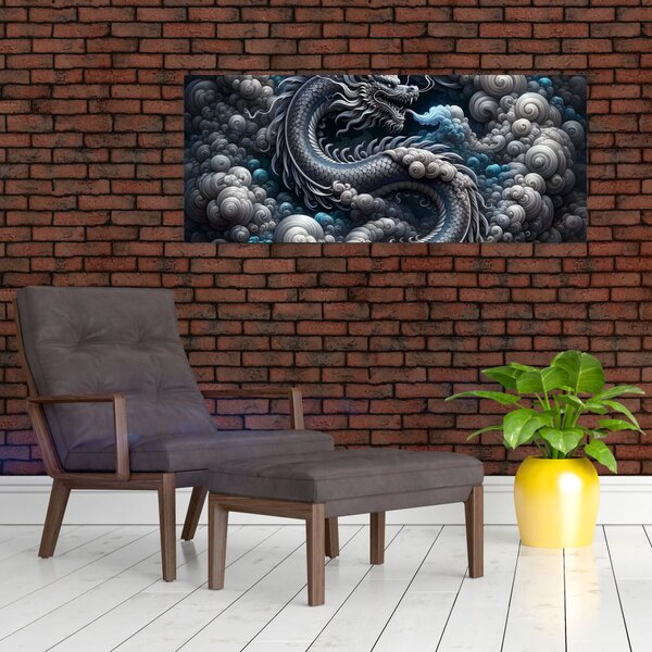 Slika – Zmaj u dimu (120x50 cm)