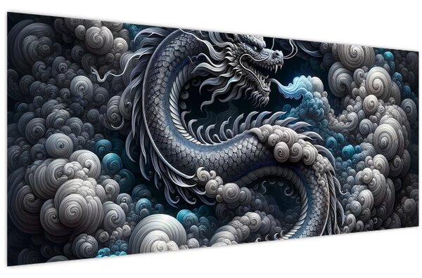 Slika – Zmaj u dimu (120x50 cm)