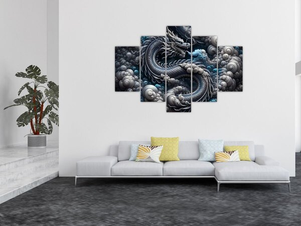 Slika – Zmaj u dimu (150x105 cm)