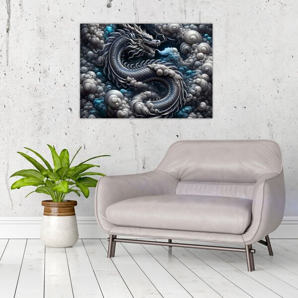 Slika – Zmaj u dimu (70x50 cm)