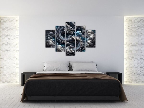 Slika – Zmaj u dimu (150x105 cm)