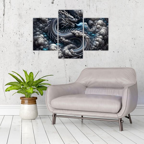 Slika – Zmaj u dimu (90x60 cm)