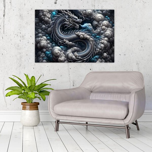 Slika – Zmaj u dimu (90x60 cm)