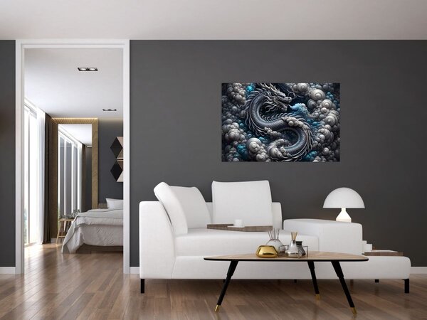 Slika – Zmaj u dimu (90x60 cm)