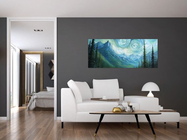 Slika - Krajolik s dodirom Van Gogha (120x50 cm)
