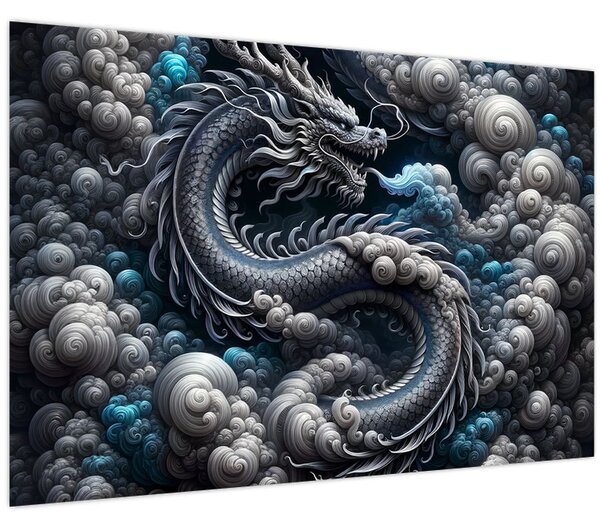 Slika – Zmaj u dimu (90x60 cm)