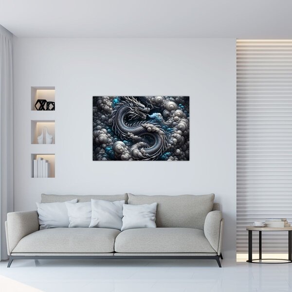Slika – Zmaj u dimu (90x60 cm)