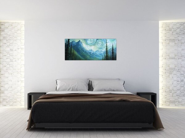 Slika - Krajolik s dodirom Van Gogha (120x50 cm)