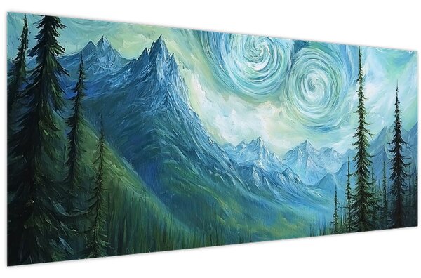 Slika - Krajolik s dodirom Van Gogha (120x50 cm)